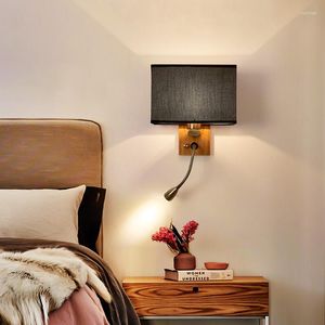 Applique moderne bois fer LED pour salon chambre chevet éclairage fond couloir applique maison décoration Luces
