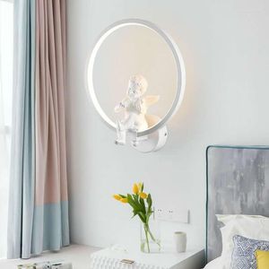 Wall Lamp Night Led Lights voor slaapkamerarmaturen Reading Ring Street Nordic Home Decor Applique Murale