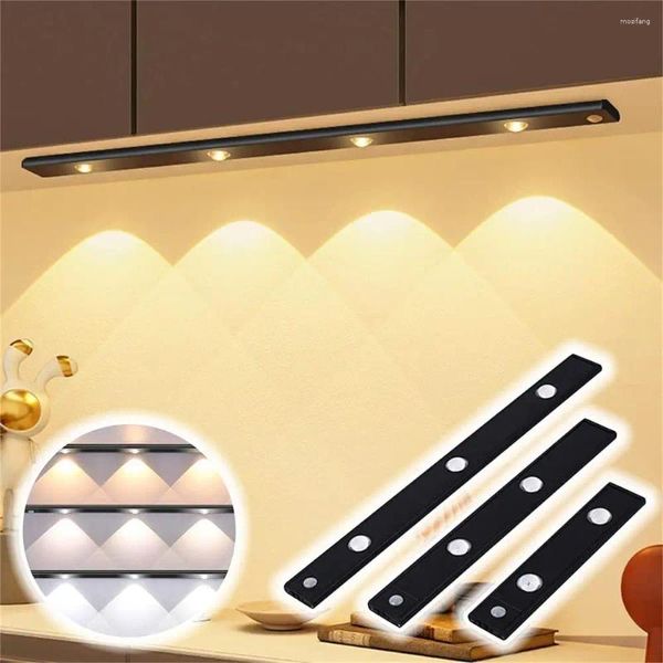 Luces nocturnas de lámpara de pared USB Cabina humana recargable Cabinete de inducción Luz ultra delgada sensor de movimiento de led.