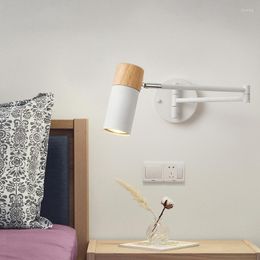 Wall Lamp Noordelijke slaapkamer LED Rocker Lights Moderne Creative Long Arm vouwbedden SCONces leesverlichting