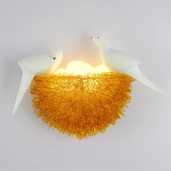 Applique nordique nid d’oiseau lampes en verre chambre d'enfants chambre chevet salon applique lumières décoration balcon luminaires