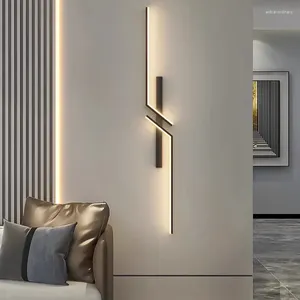 Wandlamp Noordelijke zwarte gouden led-lichten armatuur voor tv-achtergrond Slaapkamer Binnenlampen SCONCE TRACHTEN AC85-265V AC85-265V