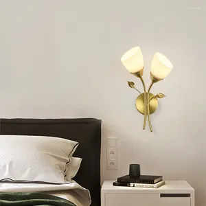 Lampe murale en laiton nordique pour la chambre à coucher de lit de chevet escalier de cuisine salon