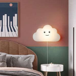 Wall Lamp Noordse kinderen Room wolk naast slaapkamer verlichtingsarmaturen Moderne Decor Minimalistische SCONCE -lichten met USB -plug 10W