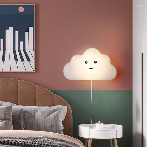 Applique murale nordique chambre d'enfant nuage à côté de la chambre luminaires décor moderne minimaliste applique lumières avec prise USB 10W