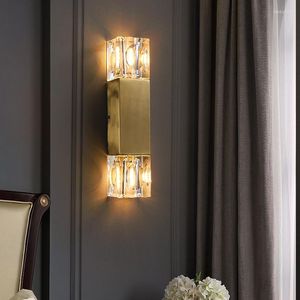 Applique nordique classique cuivre cristal El chambre chevet couloir allée personnalité chaleureuse rétro décoratif support lumière