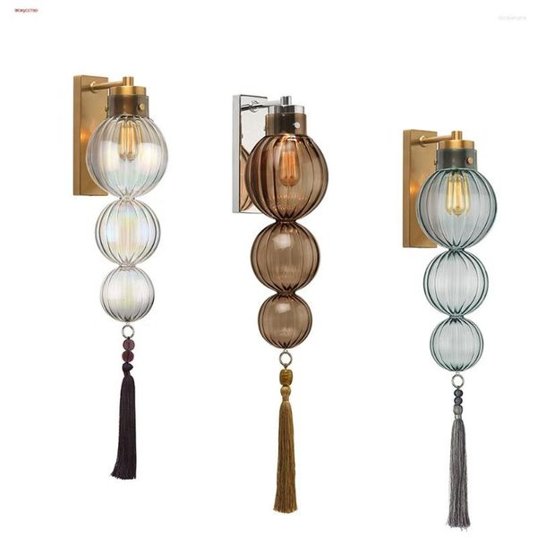 Lámpara de pared Nordic Cottagecore Decor Vitral Led para pasillo Sala de estar Pasillo Loft Sconce Arte interior Accesorio de iluminación