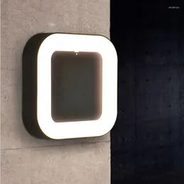 Lámpara de pared nórdica creativa LED al aire libre redondo cuadrado ovalado 10W El vestíbulo dormitorio habitación de invitados patio