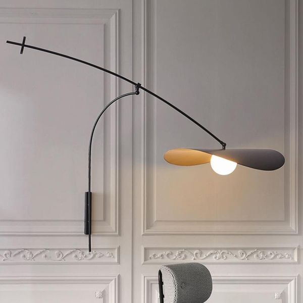 Lámpara de pared nórdica creativa de brazo largo luces Led ajustables decoración para dormitorio luz de lectura de cabecera FixtureWall