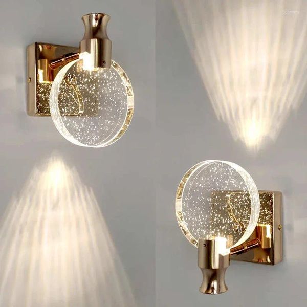 Applique nordique cristal applique lumière moderne salon maison intérieur décor bulle miroir allée couloir couloir éclairage