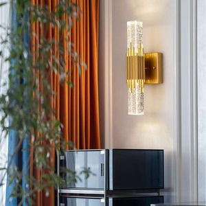 Wandlamp Scandinavisch kristal roestvrij staal lampen woonkamer slaapkamer badkamer LED schansen spiegel binnen decor verlichting goud
