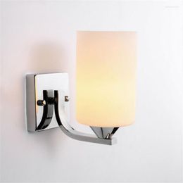 Wandlamp Nordic Cilindrische Glazen Lampenkap Trekschakelaar Voor Restaurant Gang Trappen Moderne Decoratieve Nachtkastje Lichtpunt