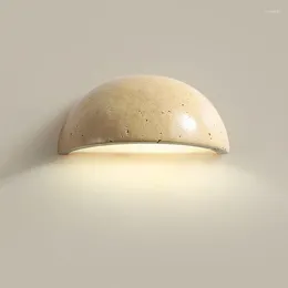 Lámpara de pared Diseño nórdico Sense Semi Circular Sala de estar Pasillo Luz de fondo Wabi Sabi Mesita de noche Aplique decorativo de piedra