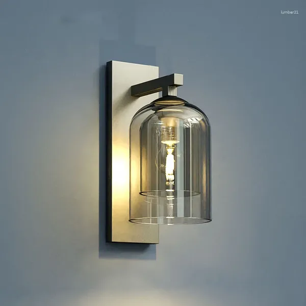 Lampe murale nordique design verre LED décor à la maison moderne minimaliste chambre chevet fond décoratif luminaire grenier allée