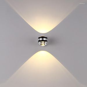 Lampe murale mode nordique Minimaliste LED créatif Criride double face Crystal El Ktv Corridor TV Sofa