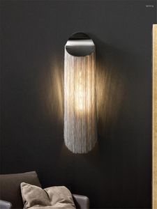 Applique nordique frangée en aluminium chaîne lampes poste moderne salon fond déco luxe chambre appliques lumières E14 éclairage