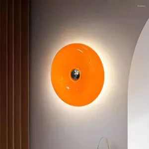 Wandlamp Scandinavische glazen lampen Kamerdecoratieverlichting Oranje Wit Stekker Woonkamers Slaapkamer Hal Balkon Binnen Ambient LED-verlichting