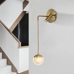 Wall Lamp Noordse gouden luxe slaapkamer bedmachel lange lijn moderne eenvoudige creatieve persoonlijkheid achtergrond warme kroonluchter armaturen