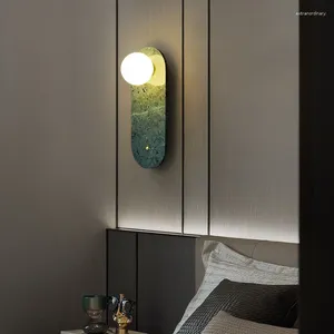 Lampe murale nordics inscrits les lampes LED G9 tout marbre de cuivre pour la chambre de restauration Chambre de la chambre à coucher moderne