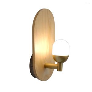 Applique murale nordique lumière intérieure moderne applique en bois pour salon chambre chevet cuisine LED décor à la maison luminaire Luminaria