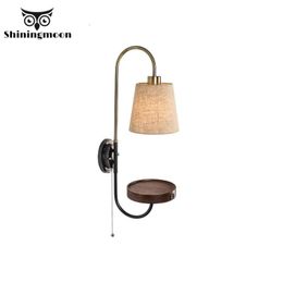 Wandlamp Noordelijke ijzeren ledlampen stof kunstbed lezen lees elcidor sconce badkamer kaarslichten