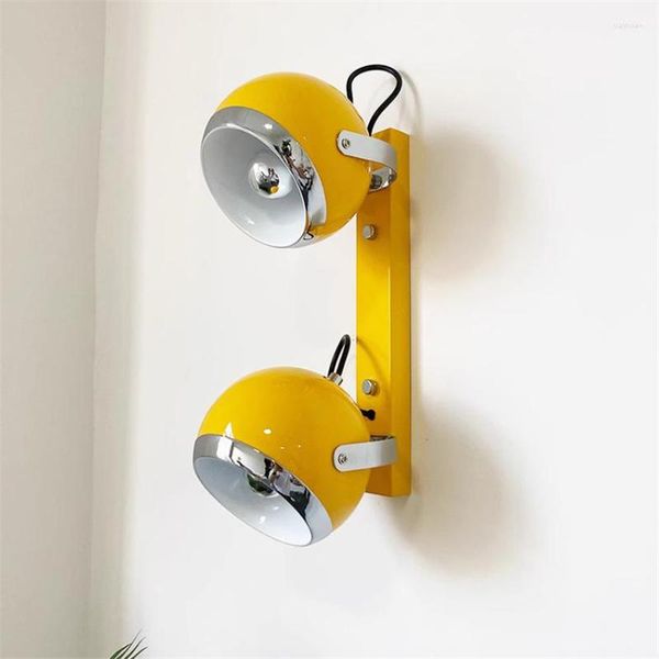 Lámpara de pared nórdica para habitación de niños, lámparas redondas de múltiples cabezales, color amarillo y rojo, para dormitorio, guardarropa, pasillo, sala de estar, comedor, decoración del hogar