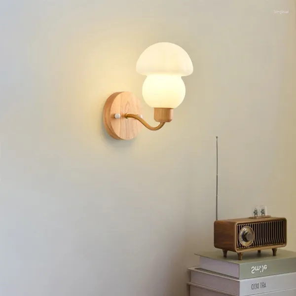 Lámpara de pared nórdica LED iluminación interior dormitorio sala de estar TV pasillo decoración del hogar apliques de luz de setas
