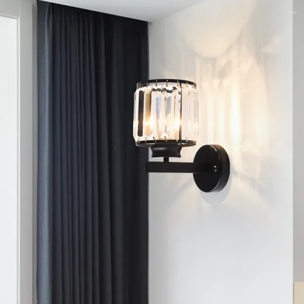 Applique nordique Led scone lumière salon fond moderne cristal luxe lampes chevets chambre créatif rétro éclairage
