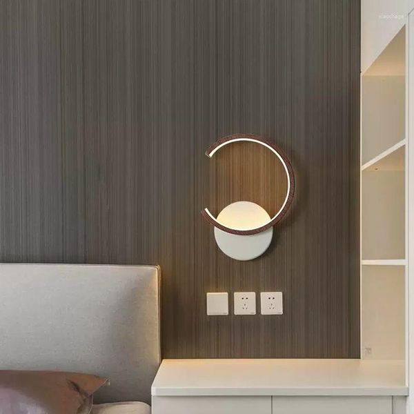 Lámpara de pared LED nórdica de madera de nogal, iluminación de decoración interior de madera Original para dormitorio, mesita de noche, estudio, sala de estar, Lustre de iluminación