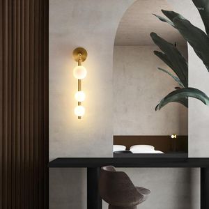 Applique nordique lumière or noir boule de verre 3 lumières G9 LED ampoule chambre salle de bain couloir intérieur luminaire décoratif