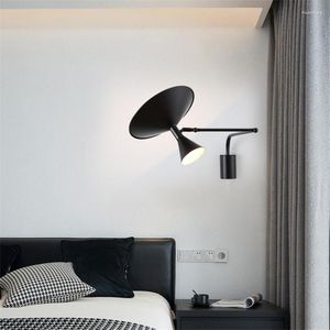Applique nordique longue perche en fer forgé Simple salon étude chambre éclairage Art moderne réglable luminaires pour la maison
