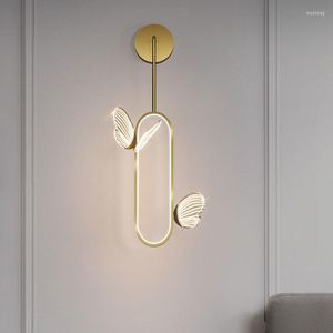 Applique murale nordique luxe papillon lumière LED éclairage intérieur maison chambre salon chevet décoration fond décor