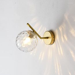 Lámpara de pared Nordic Luxury Glass Ball Luz para dormitorio al lado del Ailse Corridor Sala de estar EL CONSCONES DE LED CREATIVO