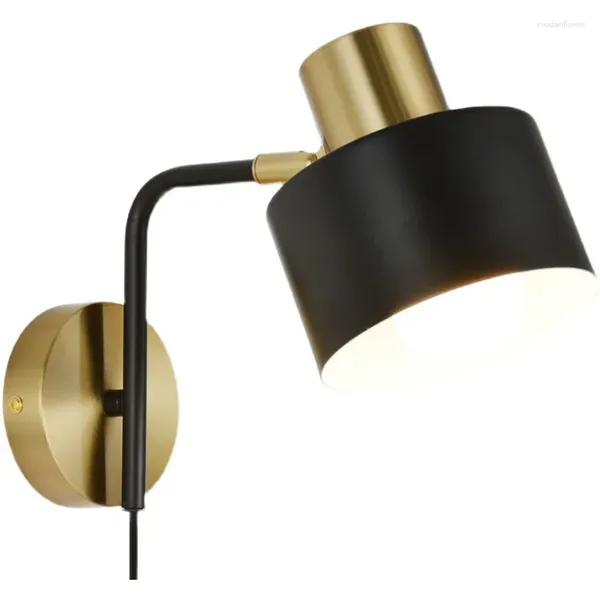 Lámpara de pared Nordic Luxury Reading enchufe LED interruptor de dormitorio Decoración del hogar Decoración del hogar