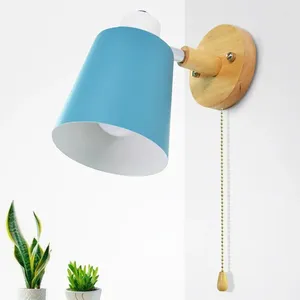 Applique nordique Macaron en bois adaptée aux luminaires modernes tels que les chevets des restaurants horizontaux