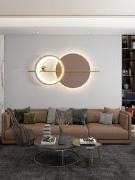 Luminária de parede Decoração minimalista nórdica Luz Luxo Sala de estar Sofá Fundo Atmosfera LED Quarto Candeeiros de cabeceira