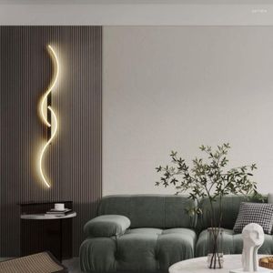 Wandlamp Nordic Minimalistische Lijn Licht Luxe Moderne Woonkamer TV Achtergrond Home Decor Verlichting Slaapkamer Nachtkastje Verlichting