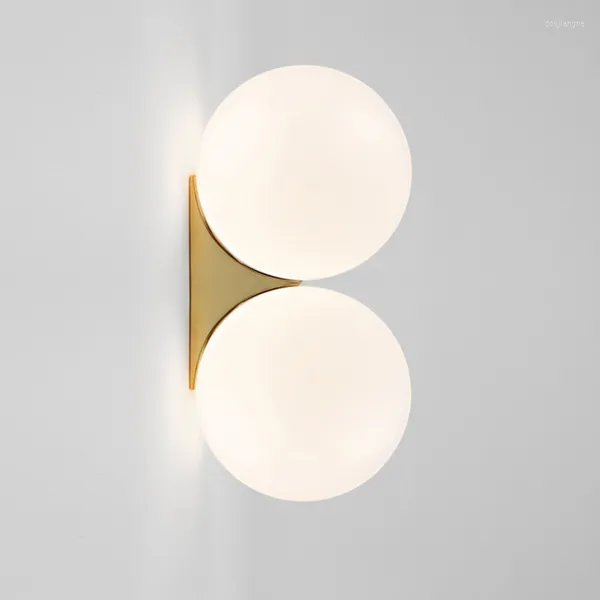 Lámpara de pared nórdico minimalista arte moderno diseñador personalidad bola de cristal creativa decoración apliques pasillo dormitorio luces de noche