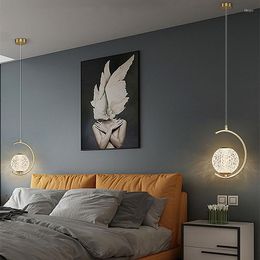 Applique murale nordique moderne créatif chevet petit pendentif lumière intérieur métal LED lustre salon salle à manger minimaliste