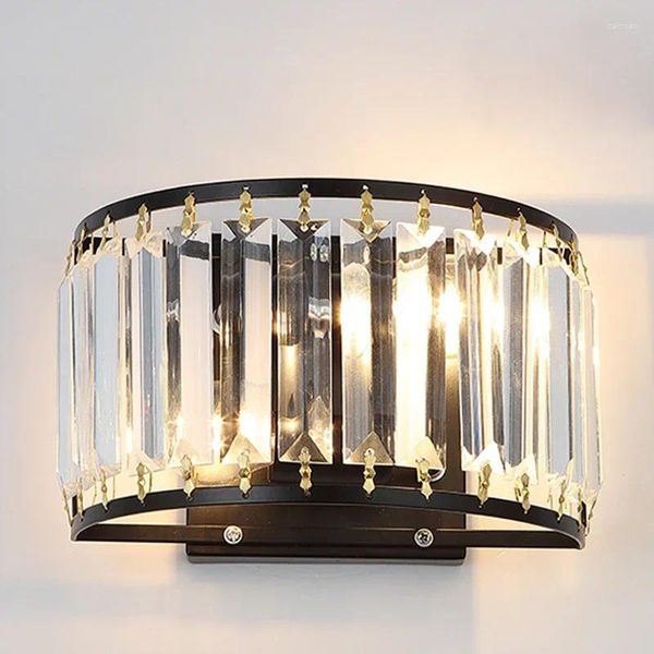 Lámpara de pared nórdica moderna creativa luz de cristal dormitorio sala de estar espejo luces escalera decoración del arte del hogar accesorios de iluminación