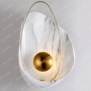 Wall Lamp Noordelijke Modern Creative Design Marble Woonkamer Slaapkamer Bedroom Bedide El Aisle Shell-vormige LED-lichten