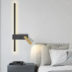 Lámpara de pared nórdica moderna creativa LED simple sala de estar sofá fondo decorativo lectura dormitorio cabecera
