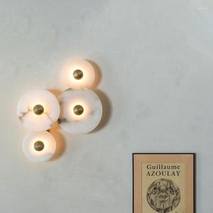 Wandlamp Nordic Moderne Designer Minimalistische Marmeren Circulaire Gang Studie Slaapkamer Nachtkastje Led Verlichting Tv Achtergrond Decor