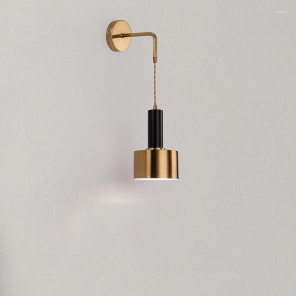 Lámpara de pared Nordic Modern E27 LED Sconce Light Gold Black Iluminación interior Decoración para el hogar Accesorios de pasillo de hierro forjado