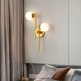 Lámpara de pared Nordic Modern Gold Bedside Led Luce Donces Bedroom Metal Metal Novedad de tocador Corredor Sala de estar Corredor
