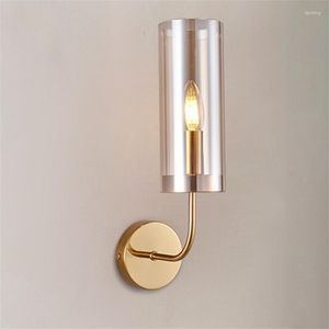 Lámpara de pared nórdica moderna colgante de techo pantalla de cristal E14 LED luz Interior para mesita de noche dormitorio comedor mesa sala de estar Deco