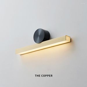 Wandlamp Noordelijke Nordic Modern Led Copper Minimalistisch Decor voor slaapkamer woonkamer oppervlak gemonteerde achtergrond decoratieve spiegels