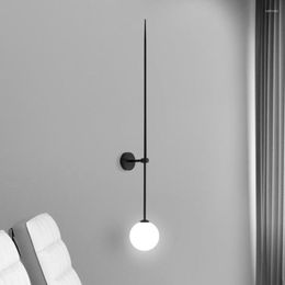 Applique murale nordique moderne Led or noir salle à manger chambre chevet blanc verre boule lumières luminaire allée escalier longues appliques