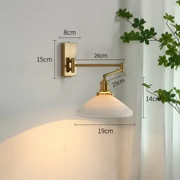 Lámpara de pared Luces LED modernas nórdicas con interruptores giratorios izquierdo y derecho para dormitorios Restaurantes