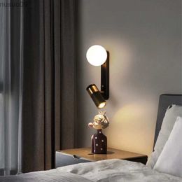 Wandlamp Scandinavische moderne minimalistische nachtkastje slaapkamer wandlamp gangpad woonkamer hotel balkon creatieve moderne leesbare roterende wandlamp